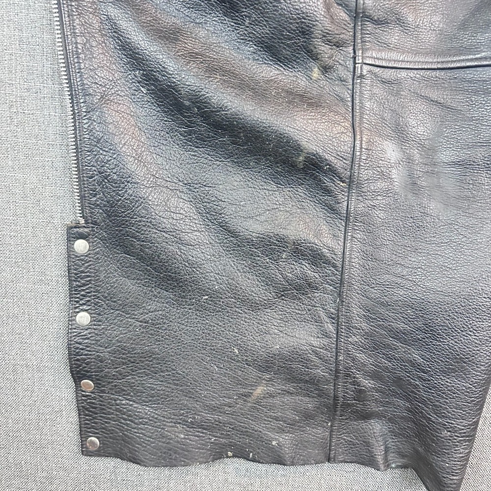 Open Road Wilsons Leather Motorcycle Chaps Size L Black Biker‎ Riding - Picture 2 of 8